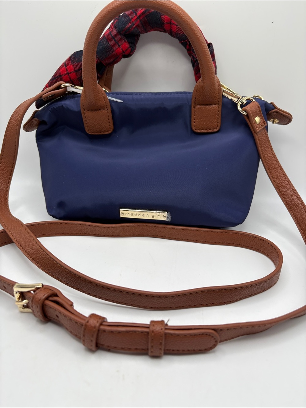 Madden Girl Navy Blue Tote Bag with Bow and Charms